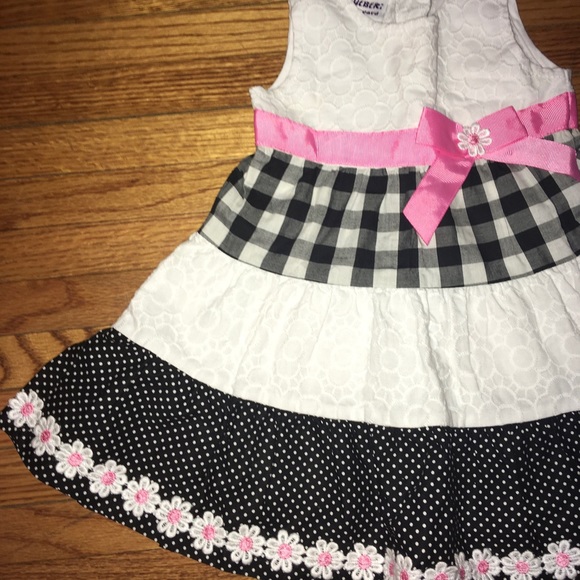 Blueberi Boulevard Baby Girl Dress, Blueberi Boulevard Pink Black White Dress - Picture 16 of 16